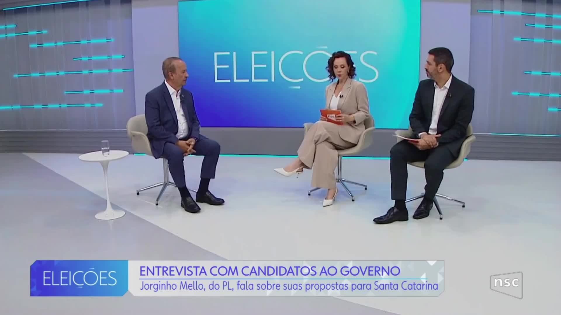 Jorginho Mello (PL) é entrevistado no Jornal do Almoço; VEJA TRECHOS