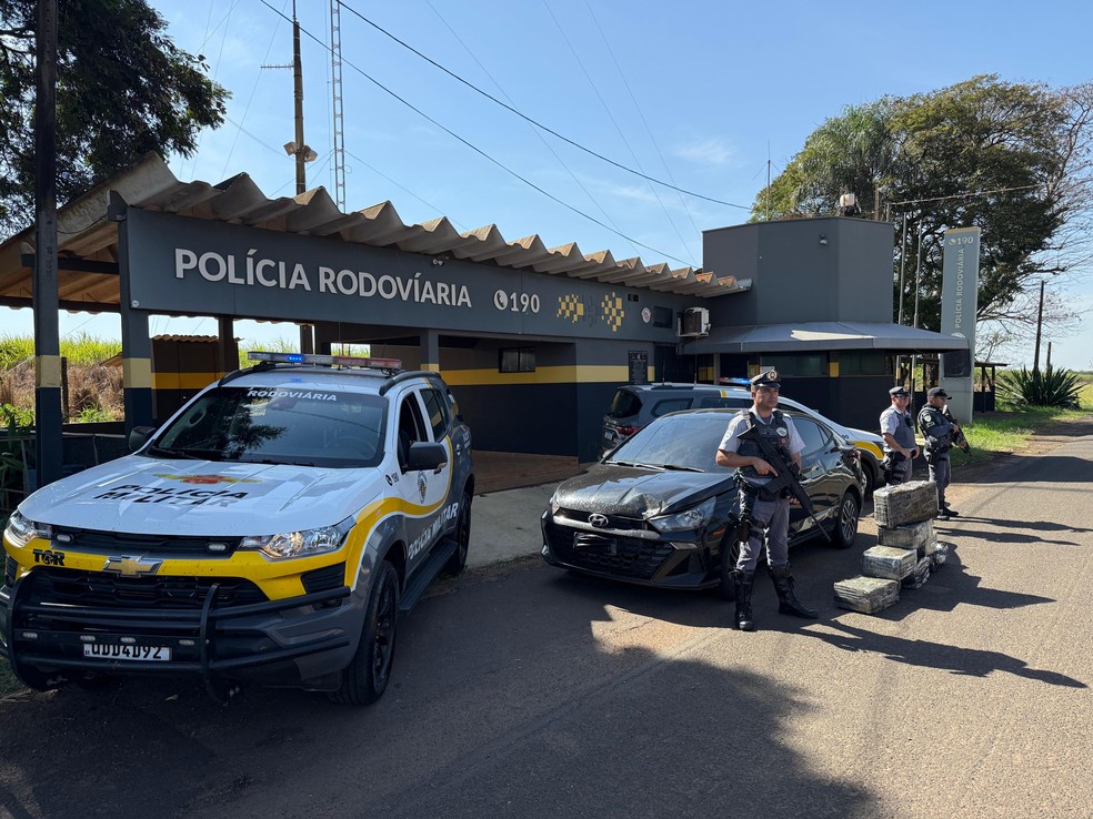 2 de 2
Em Santa Cruz do Rio Pardo (SP), pouco mais de 150 kg de maconha foram apreendidos pela pol&iacute;cia &mdash; Foto: Pol&iacute;cia Rodovi&aacute;ria/Divulga&ccedil;&atilde;o
