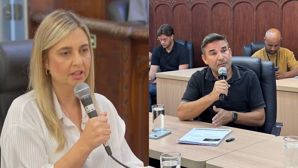 2 de 3
Ghislaine Magrini, ent&atilde;o presidente da empresa, e Levi Momesso, diretor de Limpeza P&uacute;blica deixaram a Emdurb &mdash; Foto: TV TEM/C&acirc;mara Municipal de Bauru/Reprodu&ccedil;&atilde;o