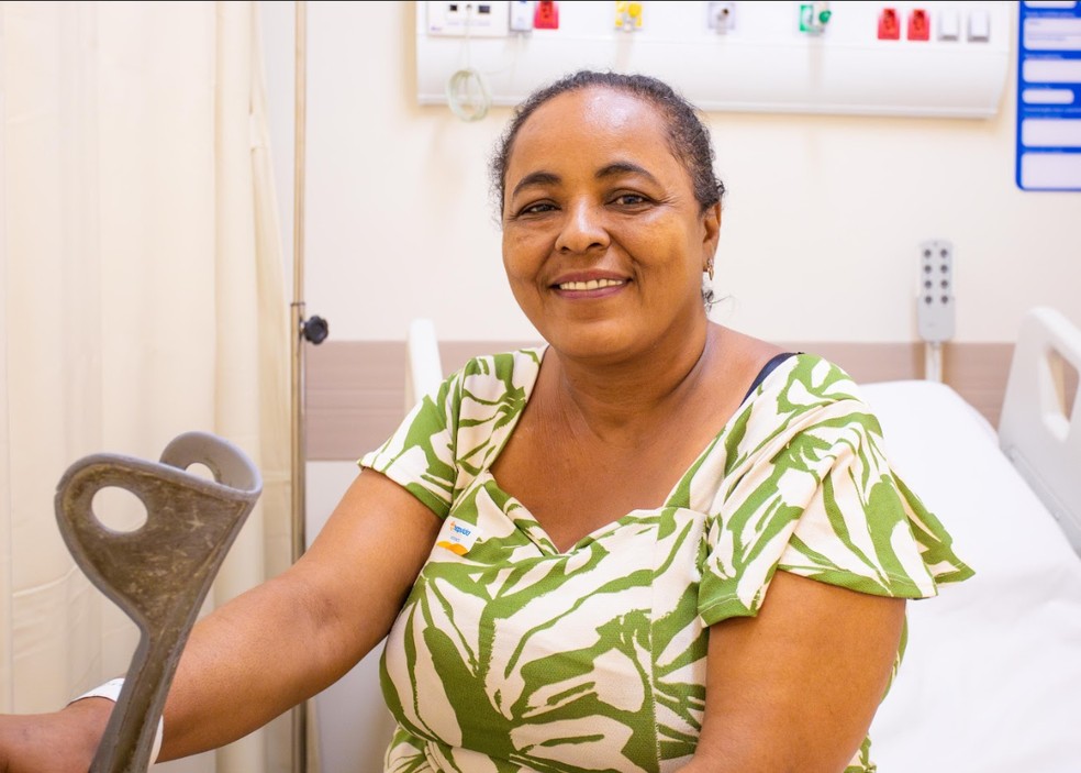 Sandra, paciente do SUS atendida por plano de saúde