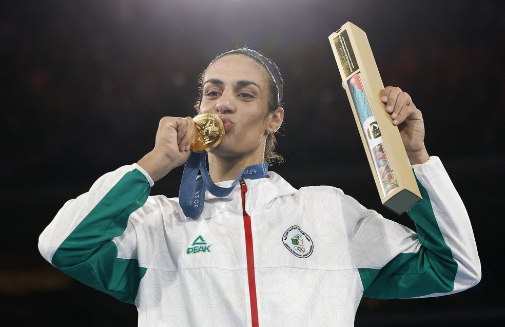 Imane Khelif conquistou medalha de ouro no boxe — Foto: Peter Cziborra/Reuters
