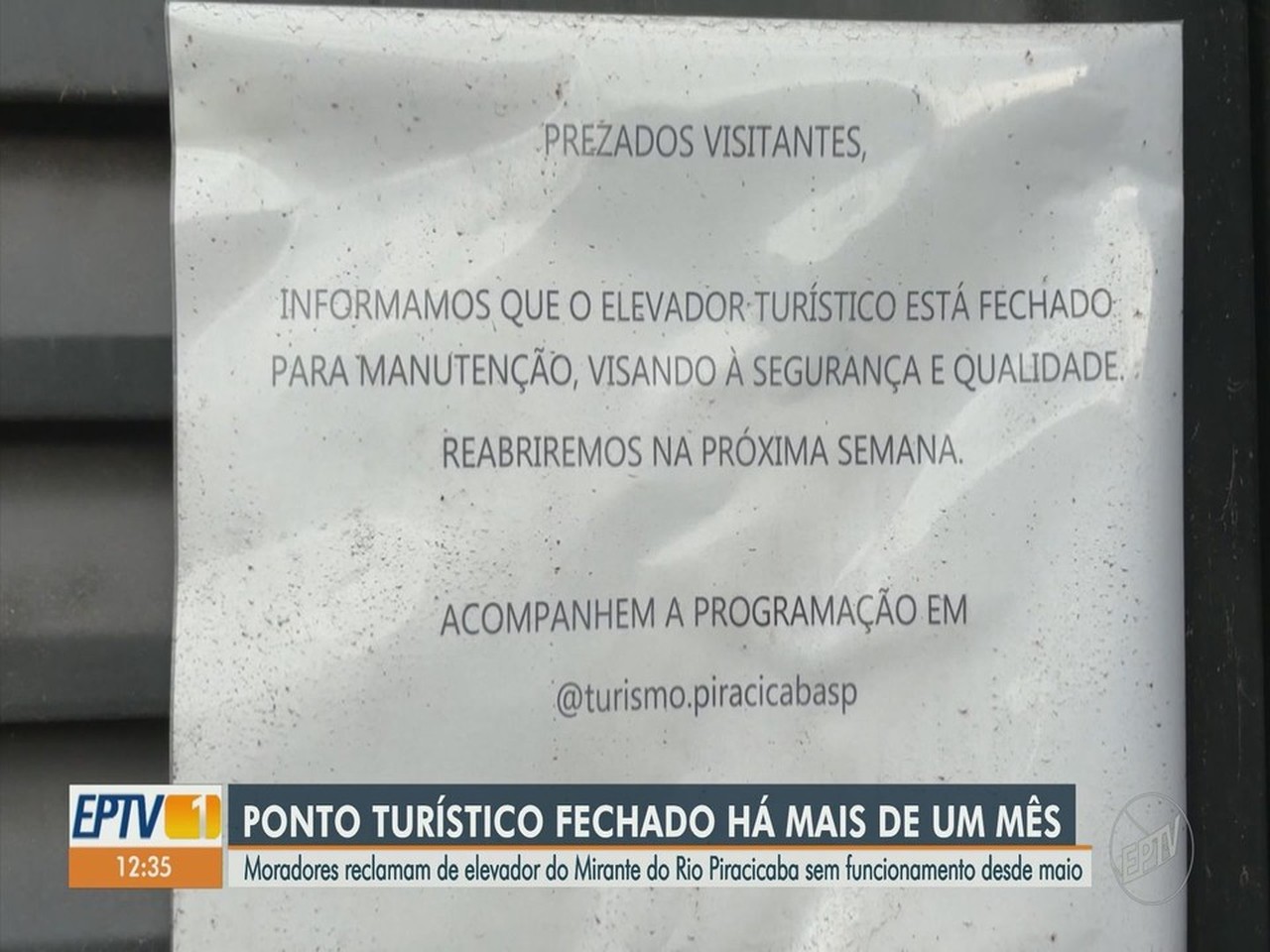 Sem prazo para reabertura, elevador turístico de Piracicaba segue desativado há mais de um mês