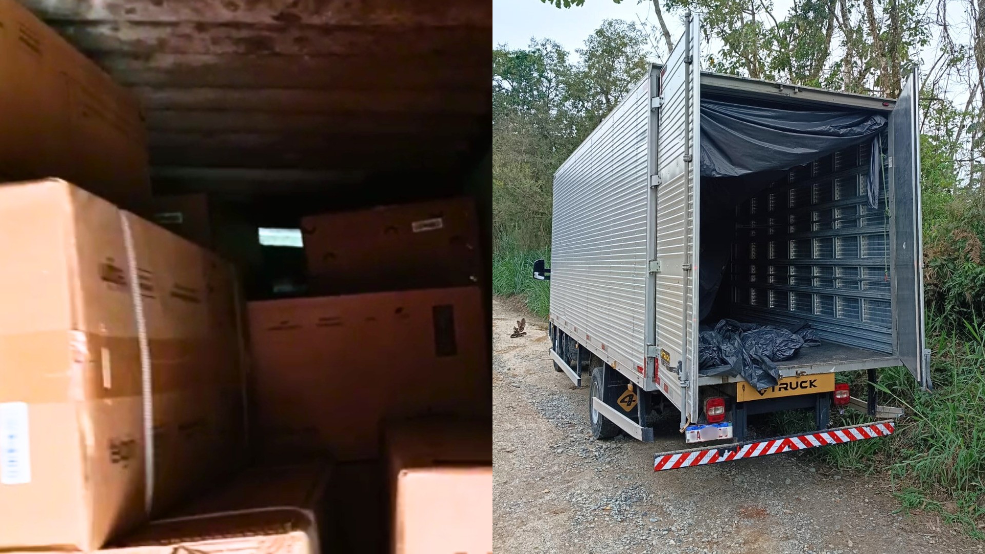 Polícia recupera caminhão roubado com carga de ar-condicionado em Arujá 