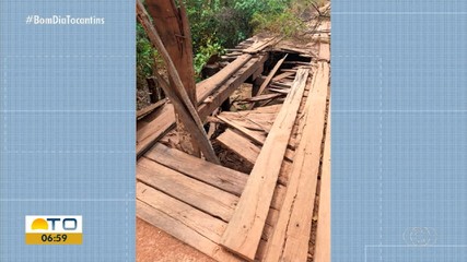 Moradores relatam os perigos de ponte de madeira danificada em Jaú do Tocantins