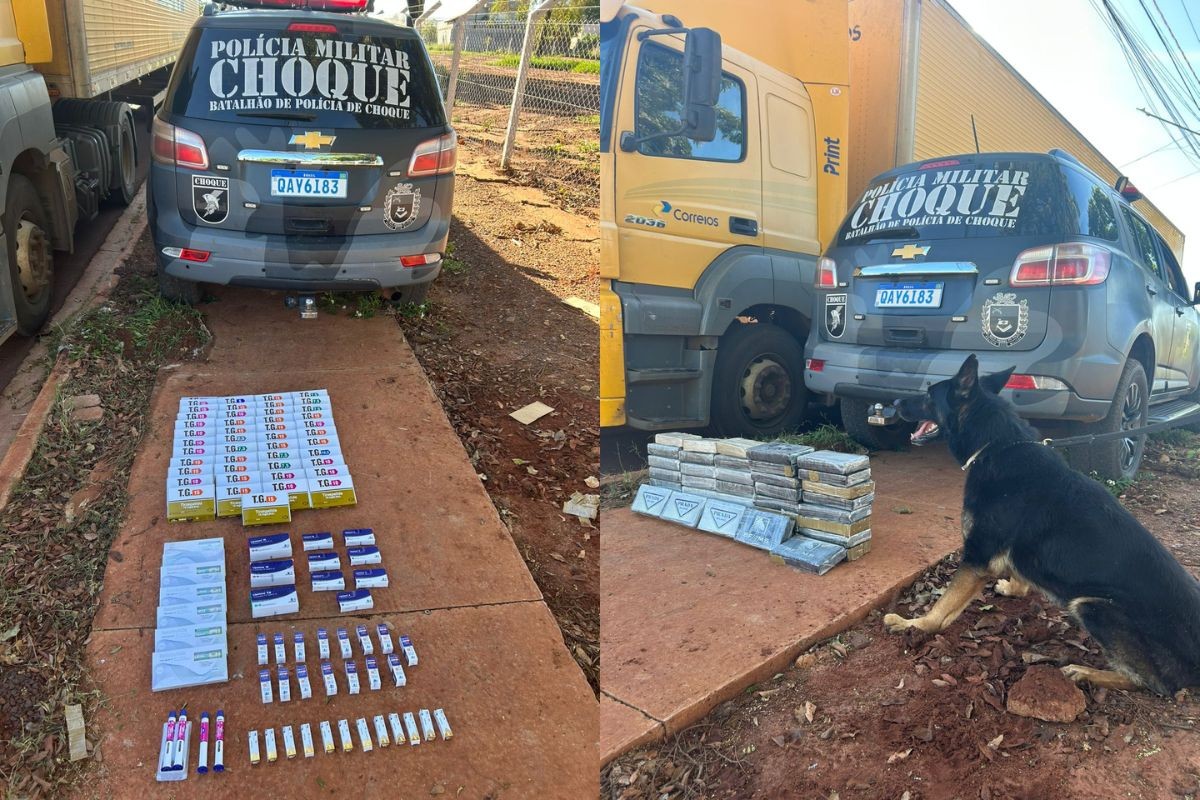 Canetas emagrecedoras e cocaína são apreendidas em caminhão dos Correios em MS