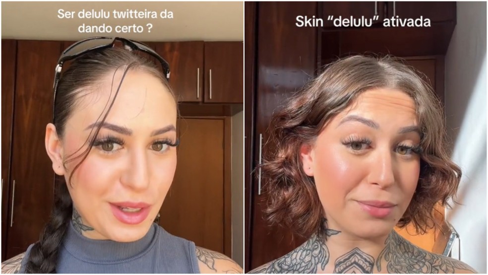 Liz Melo, de 24 anos, é modelo e resolveu ser 'delulu' como um experimento na rotina e no trabalho — Foto: Reprodução/ TikTok
