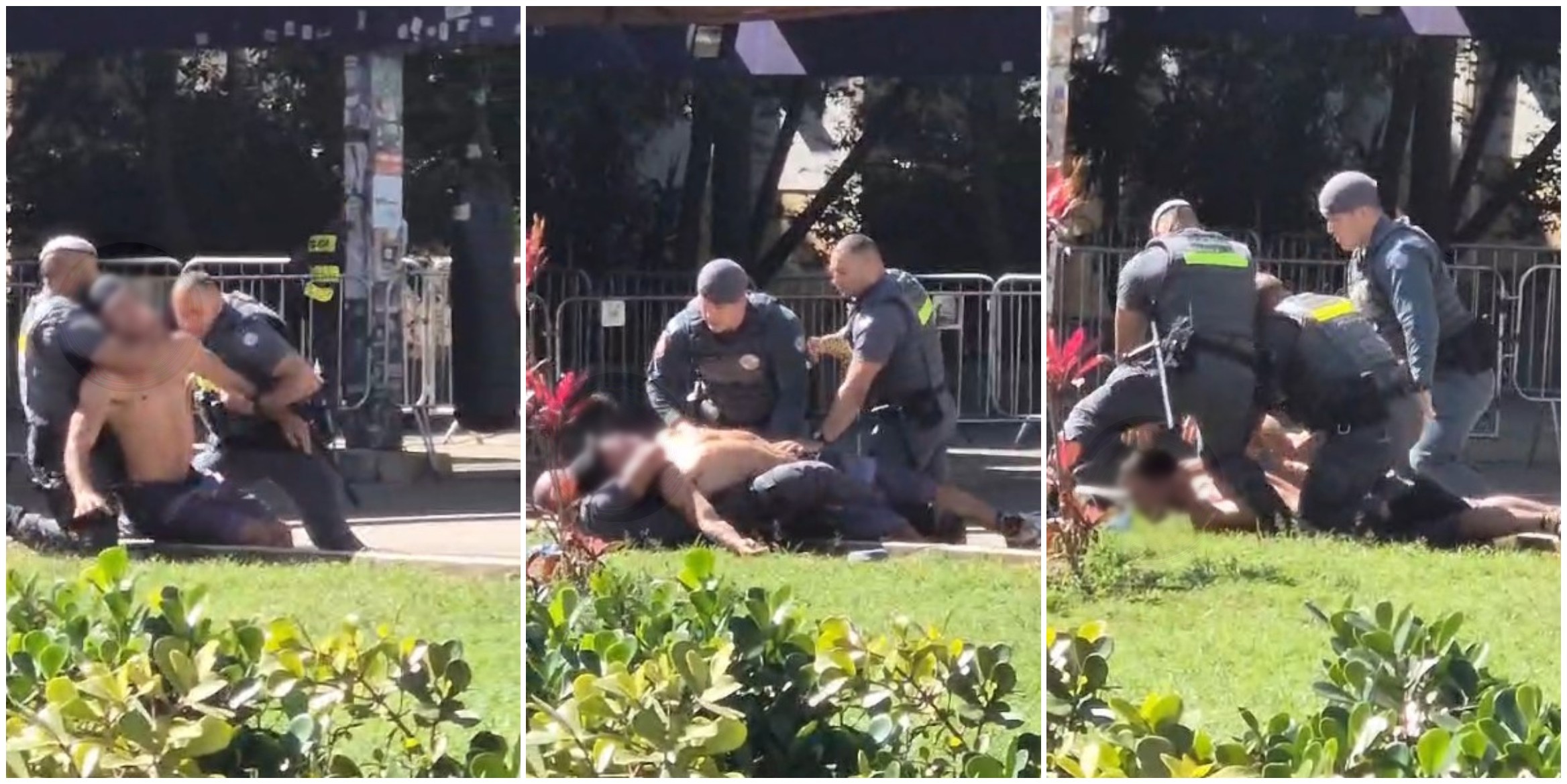 VÍDEO: homem é imobilizado por PMs com 'mata-leão' durante abordagem na Praça Roosevelt, Centro de SP