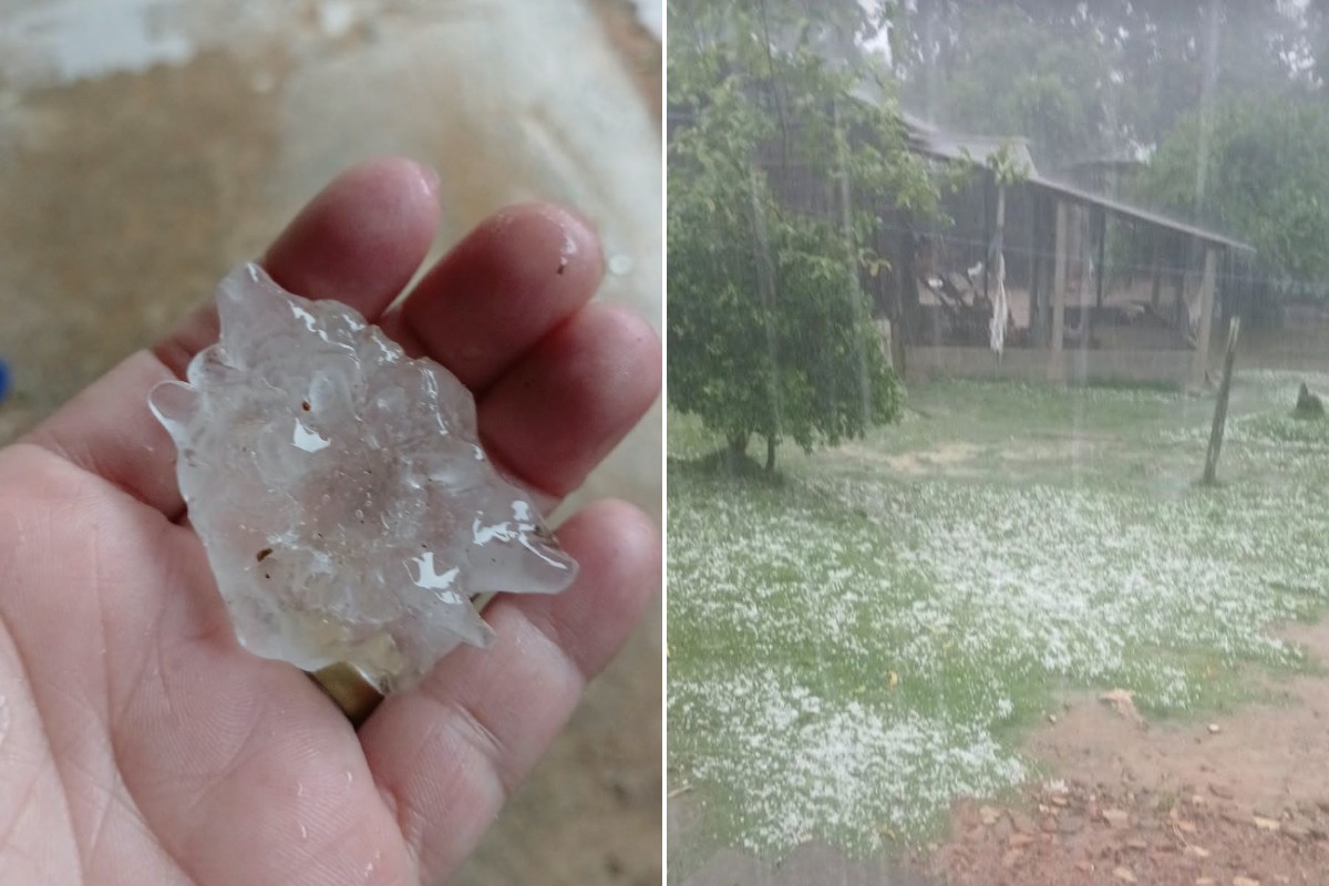 Temporal com granizo atinge distrito de Bom Jesus do Itabapoana