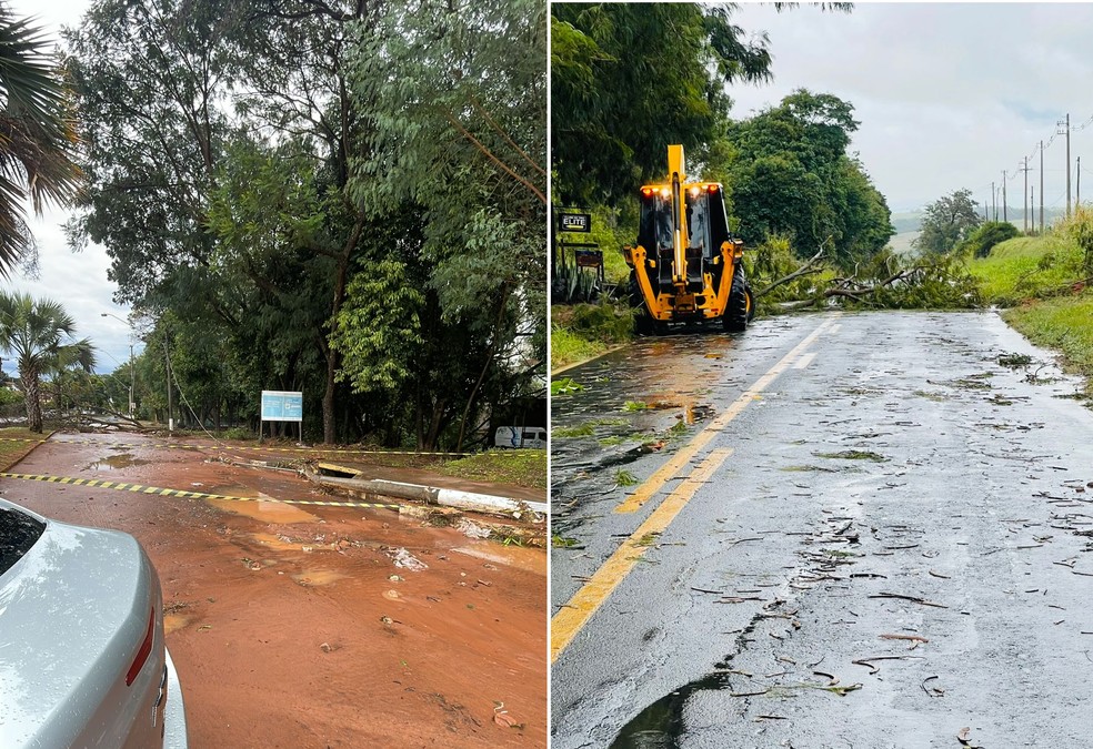 Chuva atingiu vias de Pirajuí e causou alagamentos e interdições — Foto: Arquivo pessoal