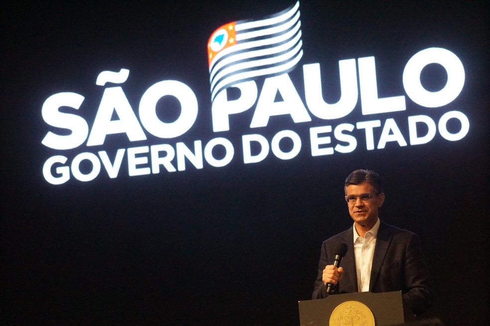 O então governador de São Paulo, Rodrigo Garcia (PSDB), durante evento no Palácio dos Bandeirantes em 2022 — Foto: Divulgação/Arquivo/GESP