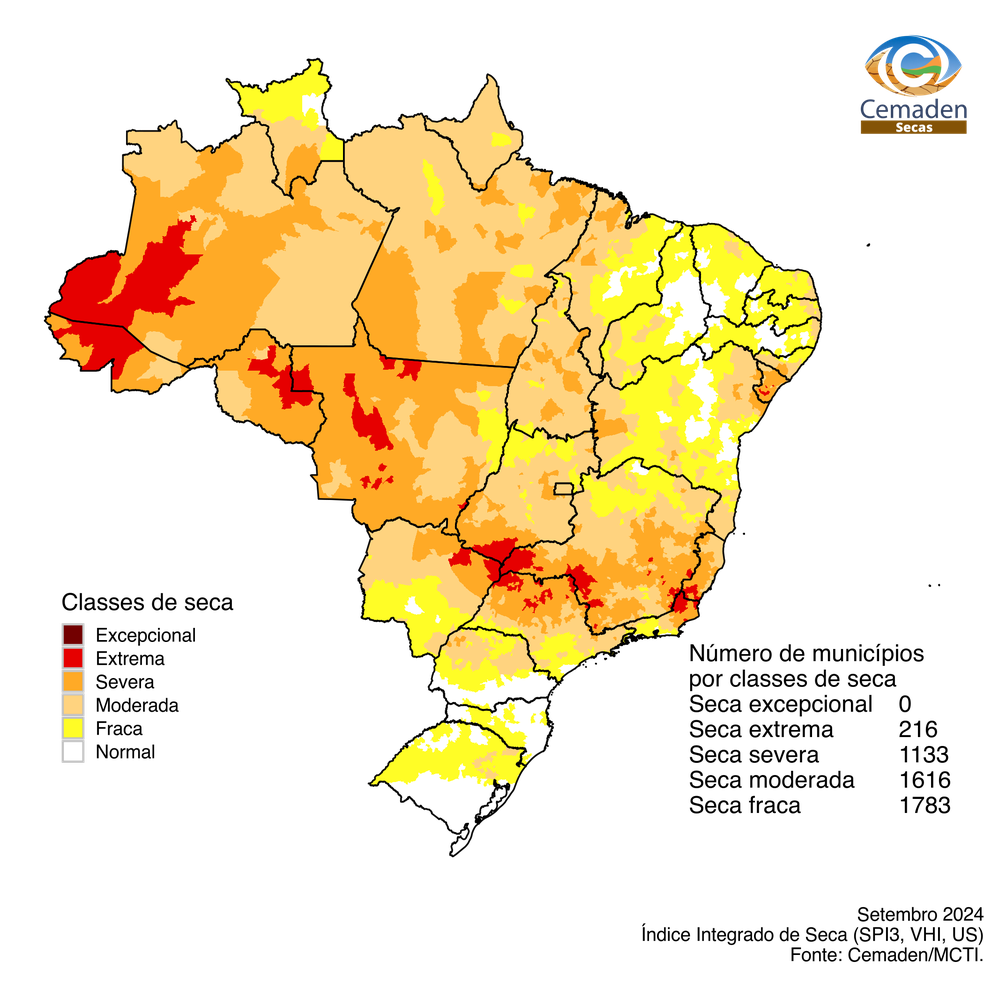 Mapa da seca — Foto: Divulgação