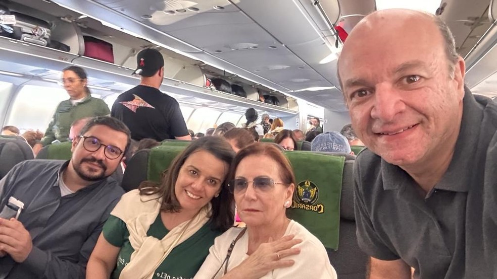 Segunda parte do grupo de potiguares deixa Israel em voo da FAB — Foto: Cedida