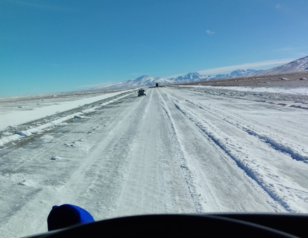 Rodovia está totalmente interditada no Chile e na Argentina — Foto: Arquivo pessoal