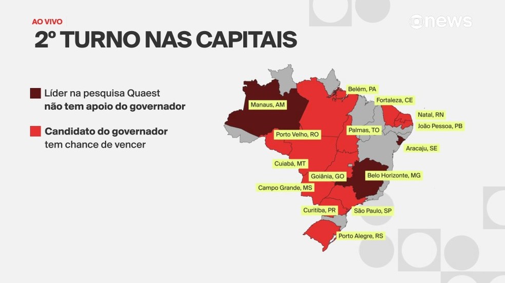 Desempenho dos padrinhos políticos pelo país — Foto: Arte/GloboNews