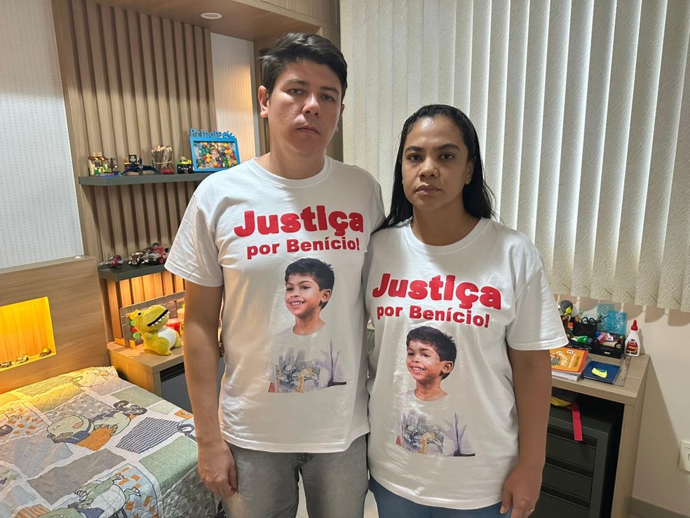 Bruno Mello de Freitas e Joyce Xavier, pais do menino Benício. — Foto: Patrick Marques/g1 AM