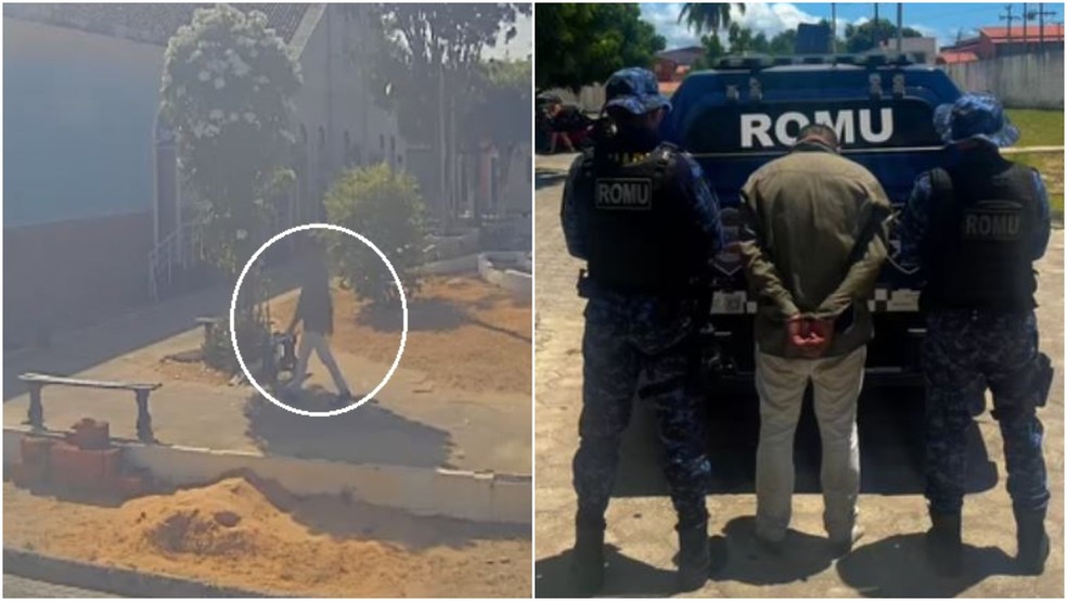 Homem de 30 anos é preso após tentar estuprar funcionária de loja no Centro de Aracati. — Foto: Reprodução