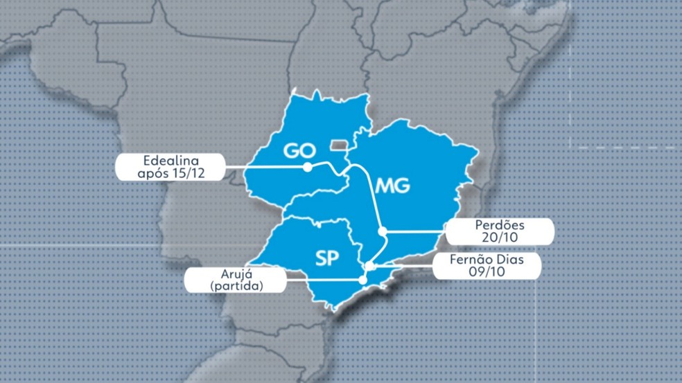 Megacarreta com peça industrial gigante vai trafegar cerca de 1,2 mil quilômetros em uma viagem de mais de 2 meses — Foto: Reprodução EPTV