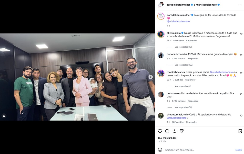 Michelle Bolsonaro deixa presidência do PL Mulher e partido extingue o cargo em sua homenagem