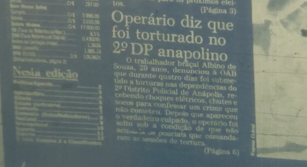 Albino de Souza foi preso em Anápolis acusado, sem provas, de estuprar e matar uma mulher. — Foto: TV Globo/Reprodução