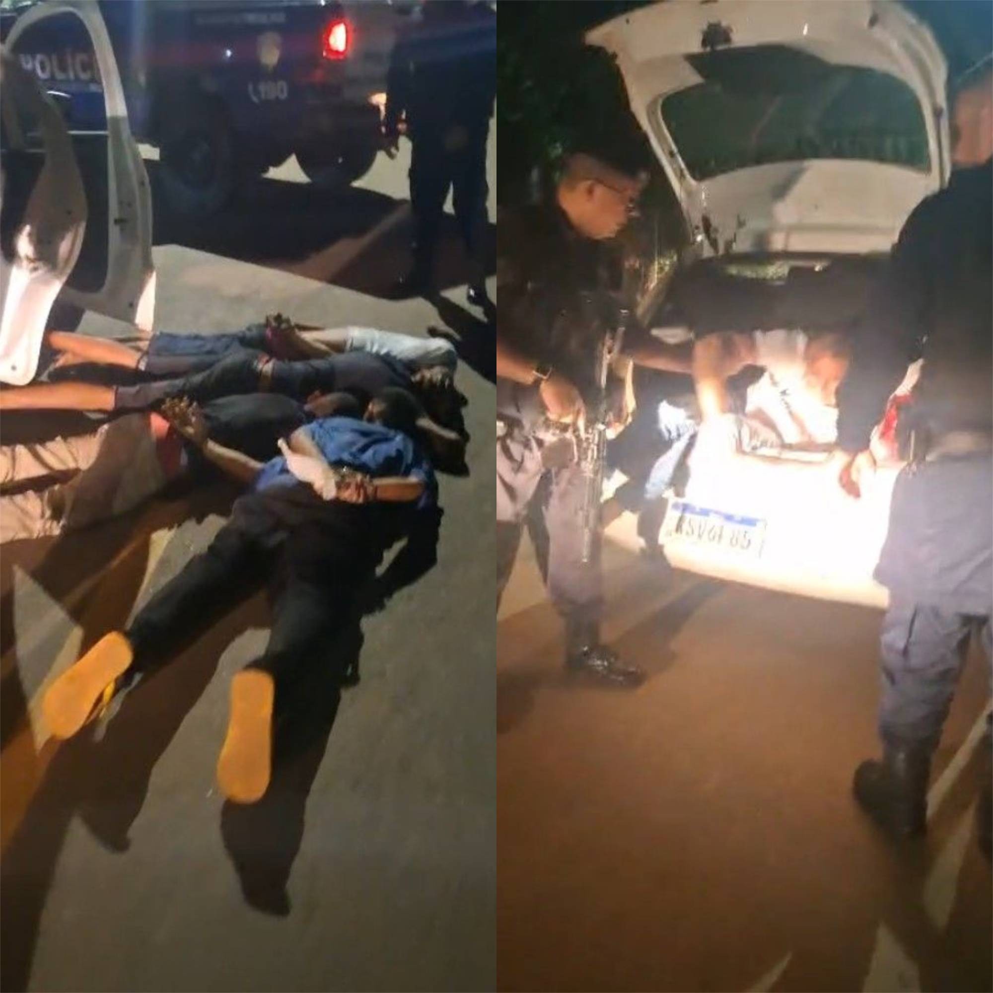 Pai e filho são sequestrados durante assalto em RO; vídeo mostra vítima abraçando policial ao ser resgatada