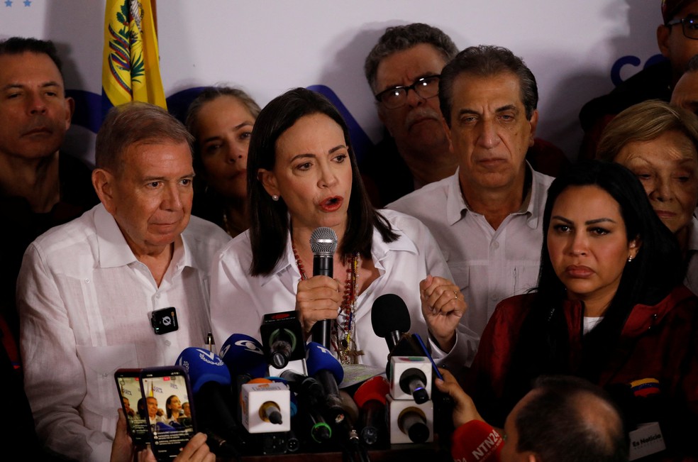 Maria Corina Machado e Edmundo Gonzlez — Foto: Leonardo Fernandez Viloria/Reuters