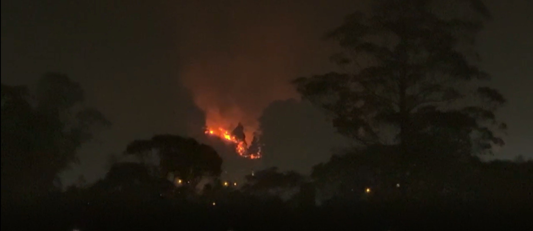 Incêndio de grandes proporções atinge mata próxima a condomínios no Rodeio, em Mogi das Cruzes