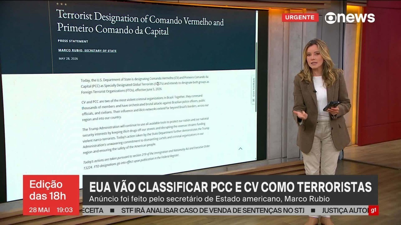 Como a mídia dos EUA noticiou a classificação de CV e PCC como terroristas