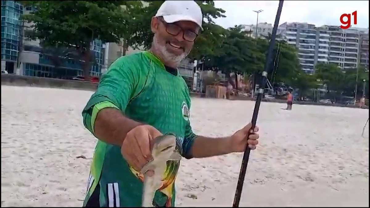 VÍDEO: pescador fisga tubarão na Praia de Icaraí, em Niterói