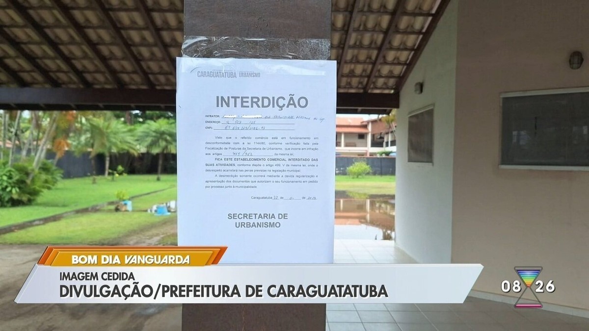 Oito pousadas e colônias de férias são interditadas em Caraguatatuba