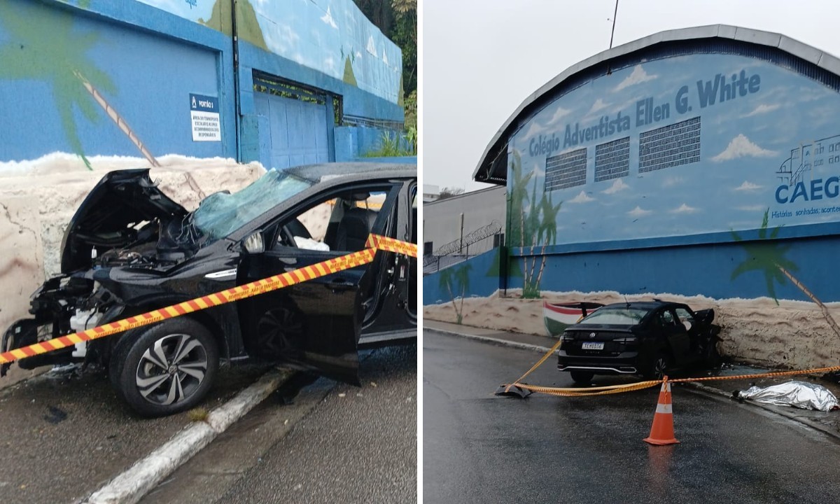 Carro bate contra muro de escola no Capão Redondo, na Zona Sul de SP, e deixa ao menos um morto
