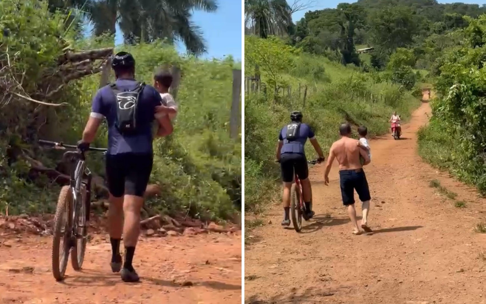 VÍDEO: Casal de ciclistas encontra criança perdida no meio de trilha: ‘Muito assustado e quieto’