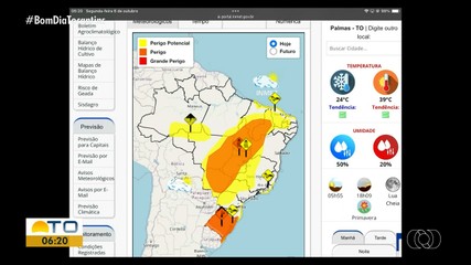 Saiba como fica a previsão do tempo nas regiões do Tocantins