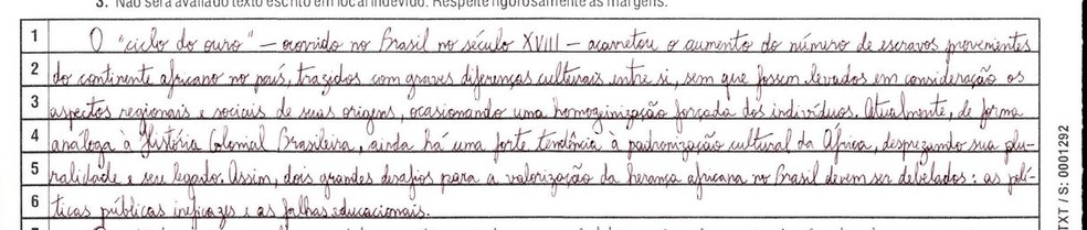 Redação nota mil de Danilo Oliveira Batista, no Enem 2024. — Foto: Reprodução.
