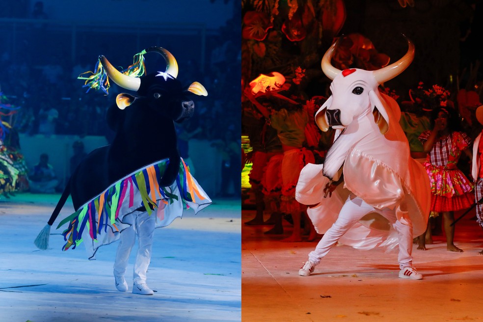 Caprichoso e Garantido disputam a 2ª noite do Festival Folclórico de Parintins, no Amazonas. — Foto: Governo do Amazonas