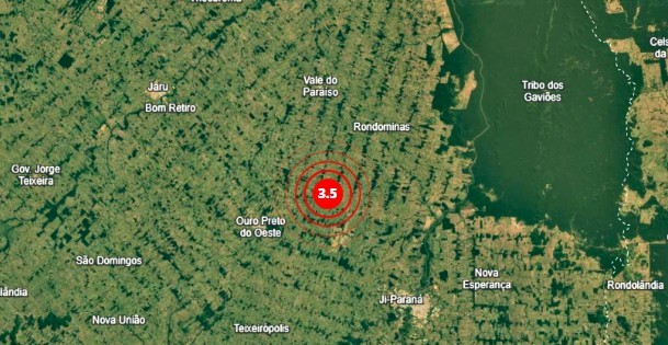 Terremoto de baixa magnitude é registrado em Rondônia