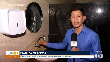 JA1 mostra situação dos banheiros da Praia da Graciosa