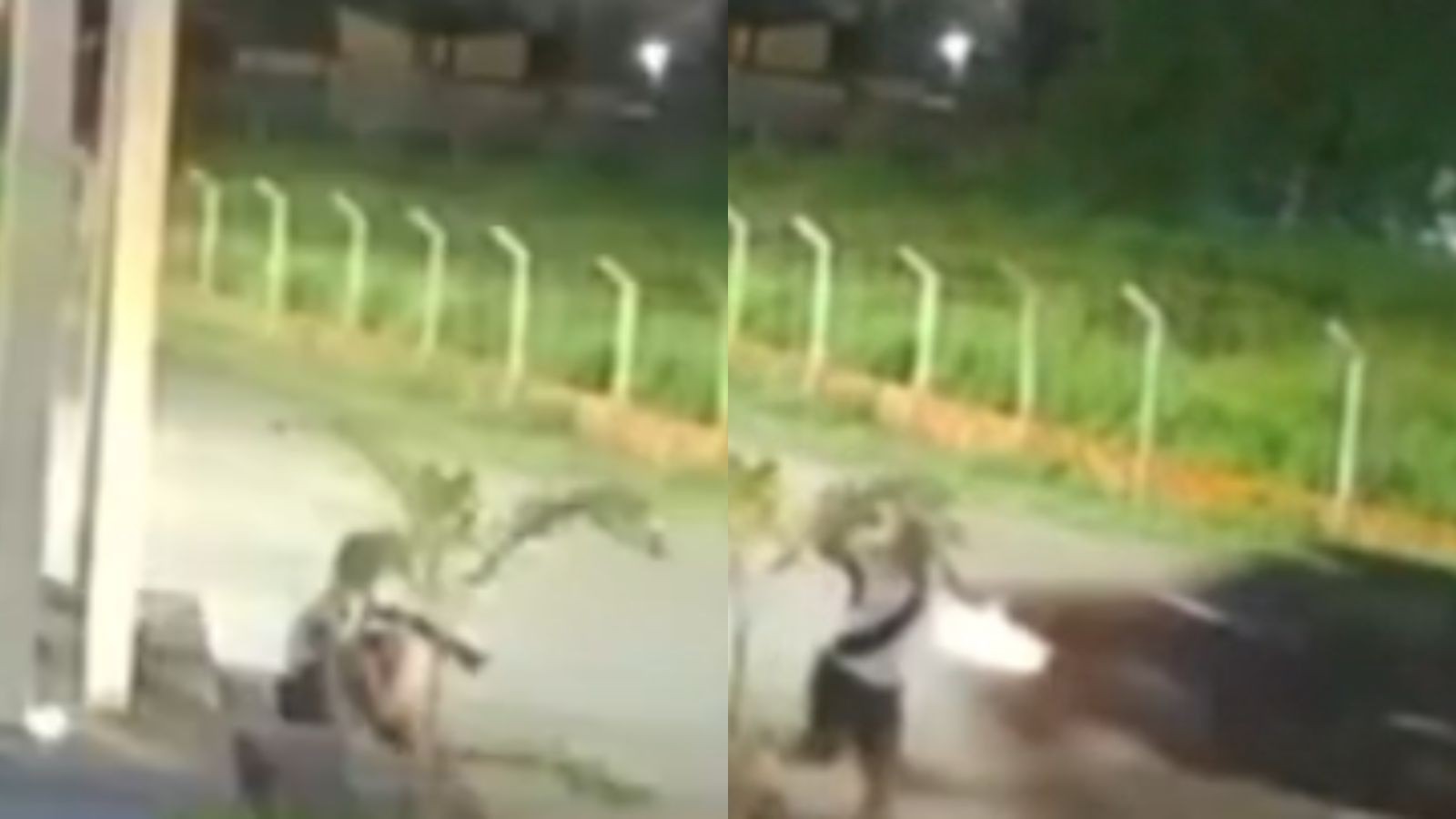 VÍDEO: Homem escapa por pouco de ser atingido por carro que invadiu rotatória e derrubou monumento no PI