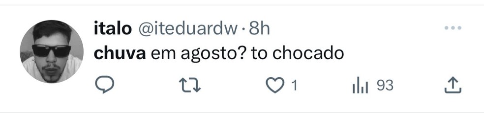 Morador comentam sobre chuva em Porto Velho. — Foto: Redes Sociais