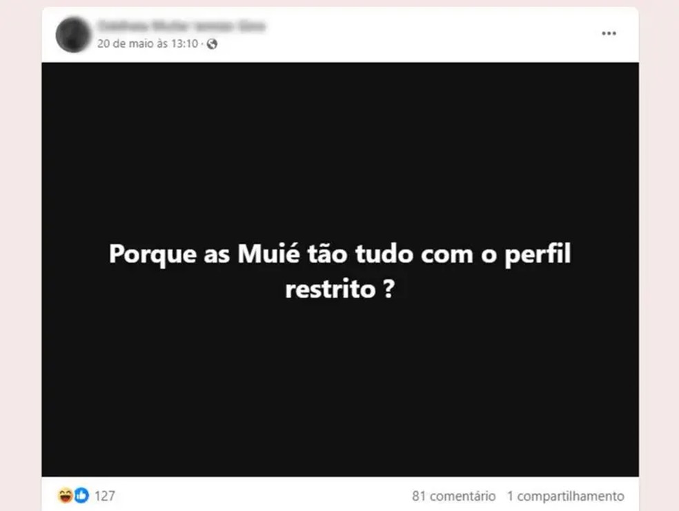 Usuário em comunidade de memes no Facebook ironiza medo das mulheres de que as fotos postadas nas redes sociais sejam transformadas em pornô deepfake — Foto: REPRODUÇÃO