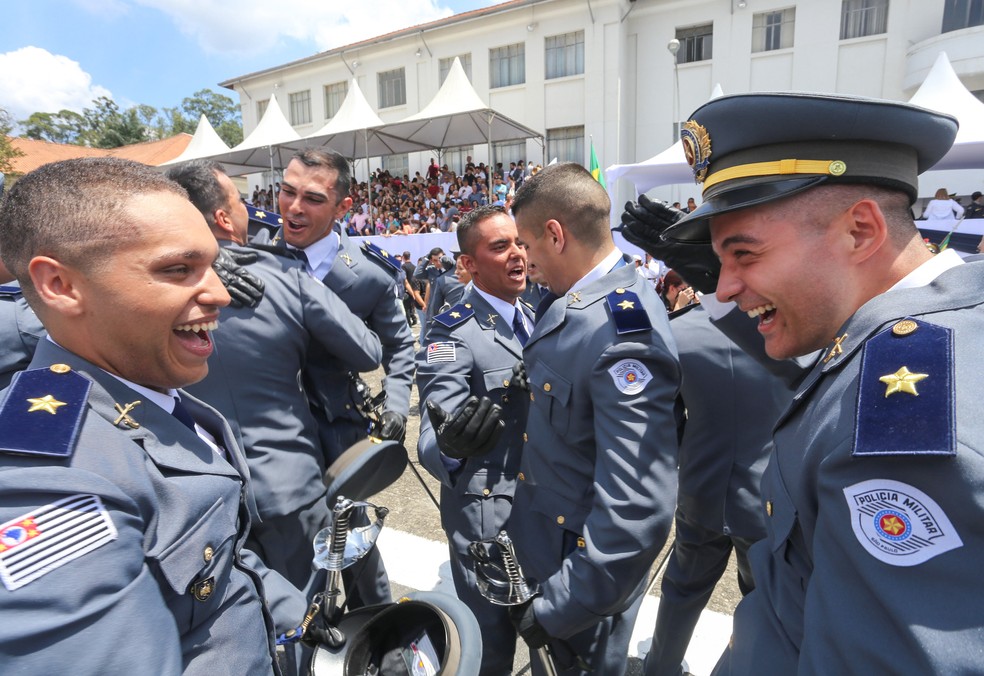 Formatura dos aspirantes a oficiais da PM de SP na Academia do Barro Branco, em 2017 — Foto: Divulgação/Governo de SP