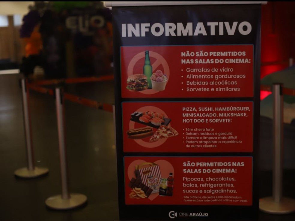 Cinema em Manaus é notificado por proibir entrada de alimentos externos. — Foto: Divulgação/Procon-AM