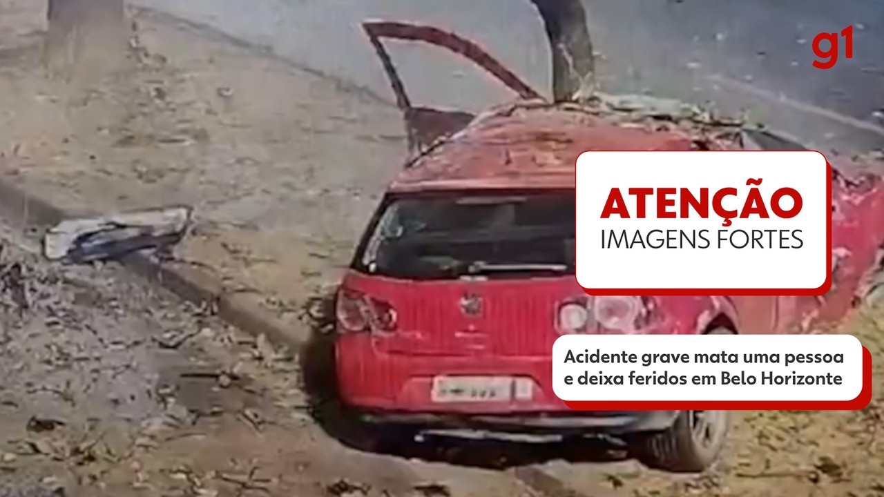 Racha pode ter causado acidente que matou passageiro e fez motorista ser arremessado em BH 