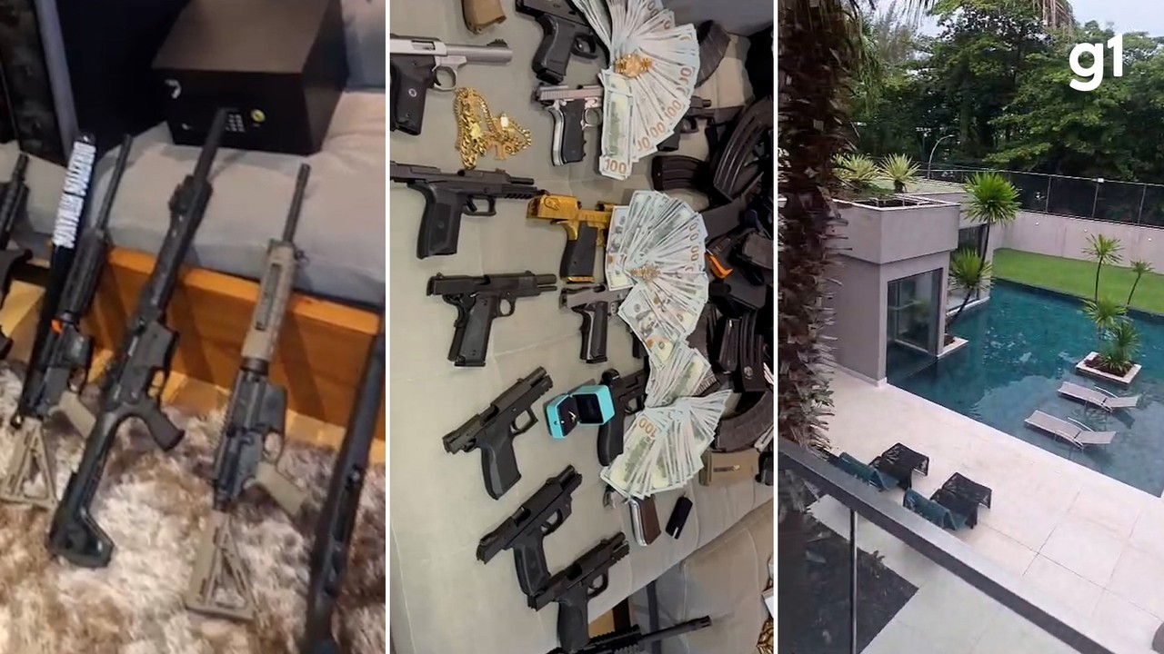 Armas e dólares são apreendidos em mansão de luxo de alvo de operação contra facção criminosa