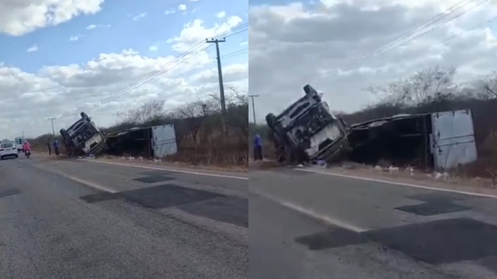 Colisão entre caminhões deixa motorista morto e outras vítimas feridas no interior do Ceará