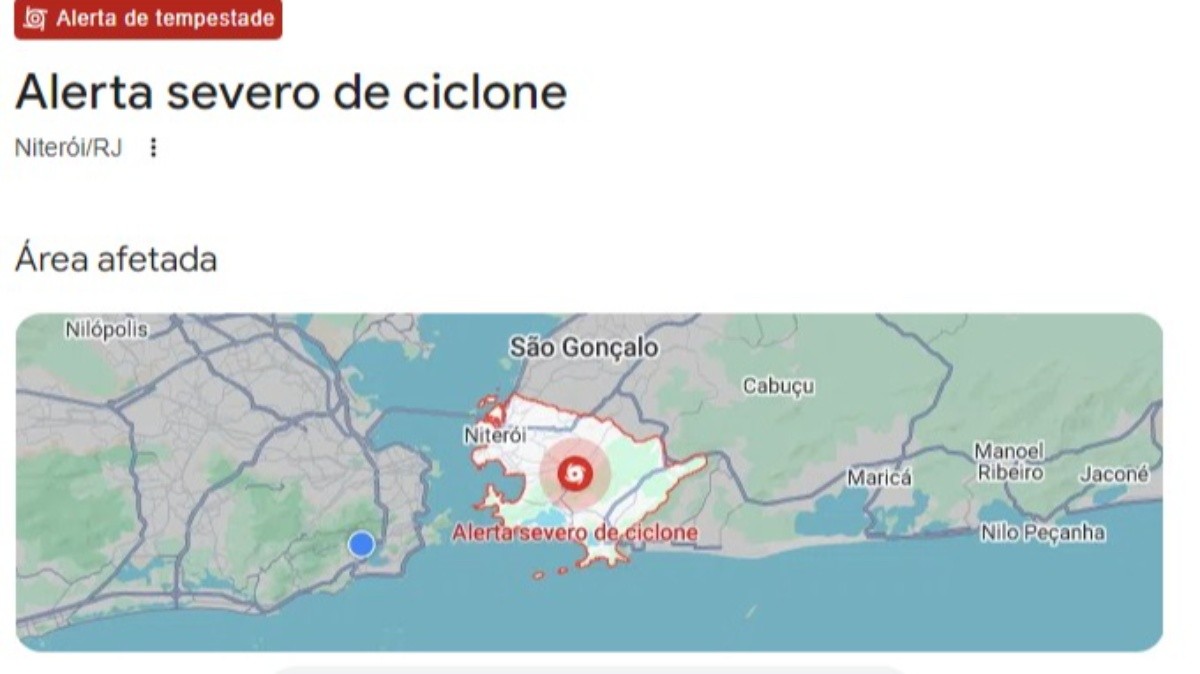 Moradores de Niterói recebem alerta de ‘ciclone severo’, mas Defesa Civil diz que aviso está errado