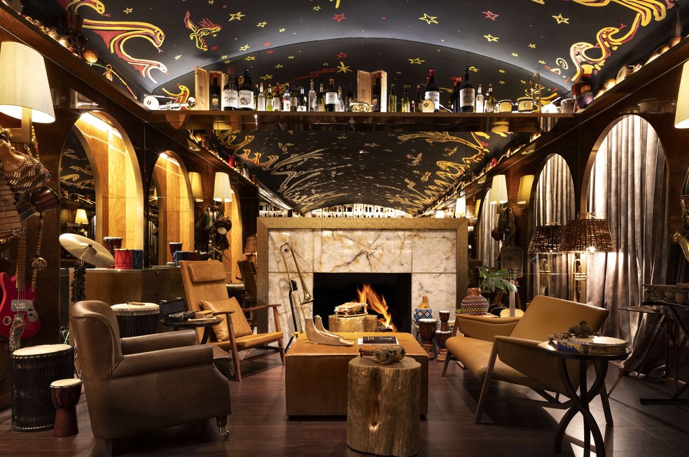 Área interna do bar jazz Rabo di Galo, dentro do hotel Rosewood, na Cidade Matarazzo, Centro de São Paulo. — Foto: Divulgação