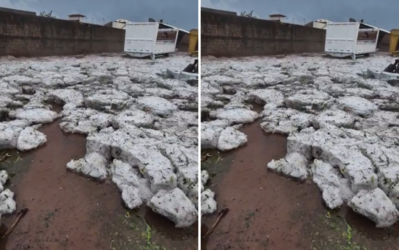 Temporal com granizo destelha casas em Guariba, SP, e forma placas no chão: 'Sensação que a casa ia cair na cabeça'