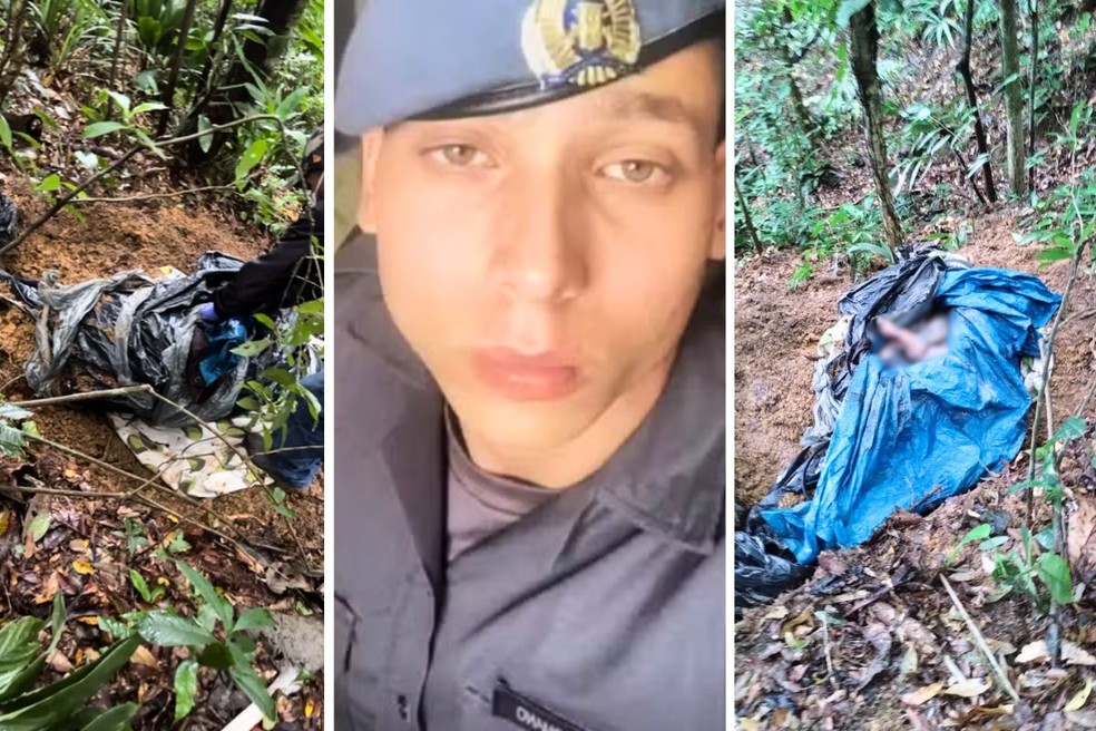 Corpo do soldado da PM Luca Angerami, de 21 anos, foi encontrado com sinais de tortura em uma cova na comunidade Vila Baiana, em Guarujá (SP) — Foto: Reprodução