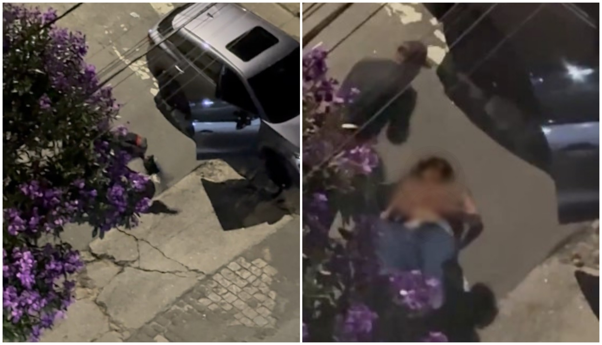 Vídeo mostra homem agredindo mulher e tentando colocá-la à f