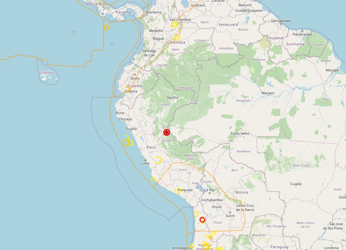 Terremoto de magnitude 5,6 é registrado perto da fronteira entre Peru e Brasil